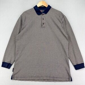 VTG Chaps Ralph Lauren Polo‎ Shirt Mens XL Houndstooth Long Sleeve Preppy Golf